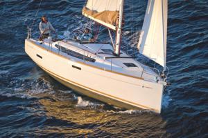 A Jeanneau Sun Odyssey 389 sailing yacht available from Greek Sails in Poros, Greece