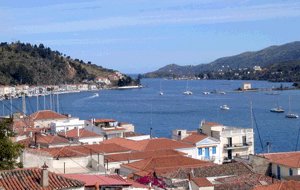 Looking east from Poros along the narrows channel that sepearates the island from the Peloponnese mainland