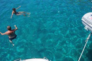 At Greek Sails we spread 5-day sail training courses over 6 days giving you time to enjoy a cooling swim each day